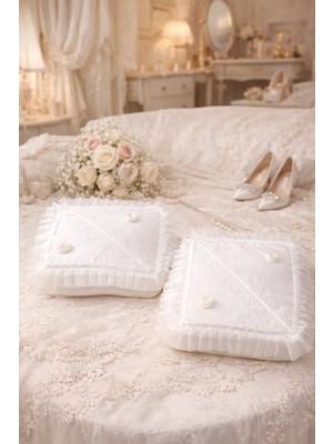 Dilex DİLEX Ekru Aplikli Çeyizlik Hurç Seti 2’li Süngerli Kalın Fermuarlı Gelin Bohçası ve Çeyiz Hurcu