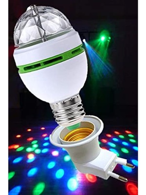 MarkEntegra Renkli Disko Ampulü E27 Duy, Dönerek Parlayan LED Işık