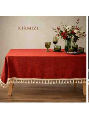 Ayzen Home Püskül Detaylı Su Itme Özelliğine Sahip Duck Kumastan Masa Örtüsü 6 Adet Değişik Ölçü Vardır (Kişiye Özel Ölçü Alınır Hazırlanır)