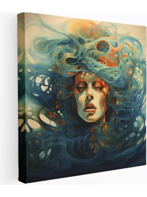 Popcas Soyut Tasarım Medusa Bakışlı Kanvas Tablo