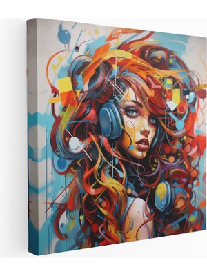 Popcas Şehir Harikası Renkli Mickey Mouse Kanvas Tablo