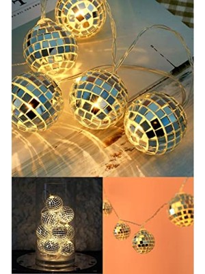 MarkEntegra Dekoratif LED Işık Zinciri ile Mini Disko Topu