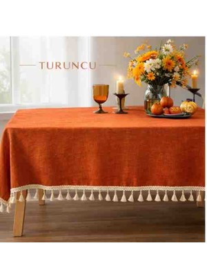 Ayzen Home Püskül Detaylı Su Itme Özelliğine Sahip Duck Kumastan Masa Örtüsü 6 Adet Değişik Ölçü Vardır (Kişiye Özel Ölçü Alınır Hazırlanır)