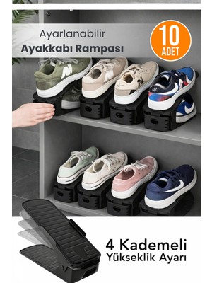 10 Adet Ayarlanabilir Kademeli Yürüyüş Rampası, Güvenli ve Konforlu Kullanım