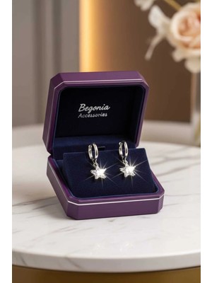 Begonia Accessories Vıp Çelik Sallantı Yıldız Halka Küpe–çıkarılabilir Yıldız | Paslanmaz,kararmaz,alerji Yapmaz| 1 Çift