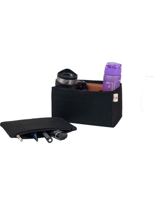 Siyah Yandan Clutch Çanta Iç Organizer, Şık ve Pratik Tasarım