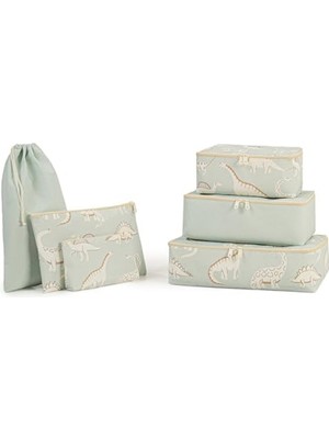 MarkEntegra Çocuk Odası Dinozor Bavul Içi Düzenleyici Set - 6 Adet