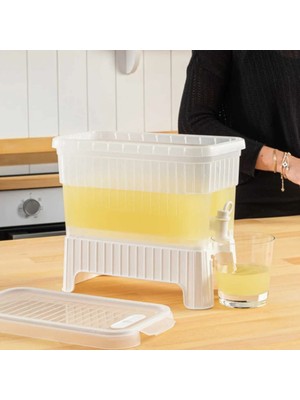 Rivera Tech Rvttc Beyaz Buzdolabı Içi Musluklu Ayaklı Su -Limonata - Içecek Sebili Piknik Bidonu 4 Lt