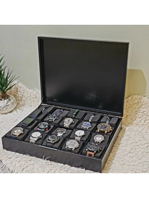 Şık Ahşap 20 Bölmeli Saat Saklama Kutusu, Dekoratif Organizer