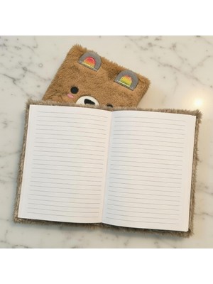 ForWhat Büro Ev Ofis Hediyesi Için Sevimli Peluş Çizgili Defter