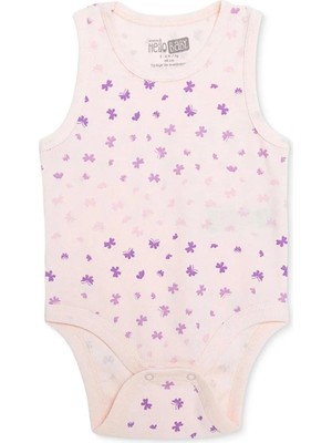 Hellobaby Kız Bebek Body Kelebek Baskılı Çıtçıtlı Bisiklet Yaka Atlet