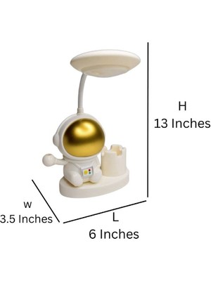 ForWhat Büro Ev Ofis Hediyesi Için Kalemlikli Astronot Motif Masa Lambası