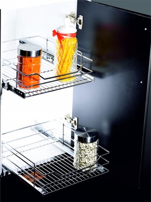 30CM Teleskopik Raylı Metal Tel Çekmece Sepeti, Pratik ve Şık Depolama