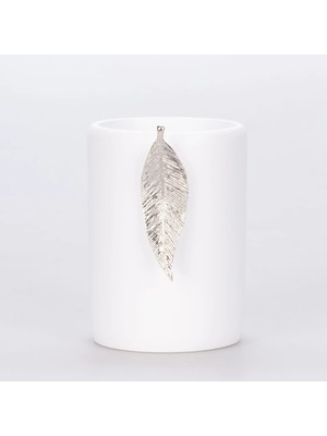 Selim Leaf Diş Fırçalık Beyaz Gümüş