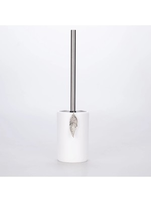 Selim Leaf Tuvalet Fırçası Beyaz Gümüş