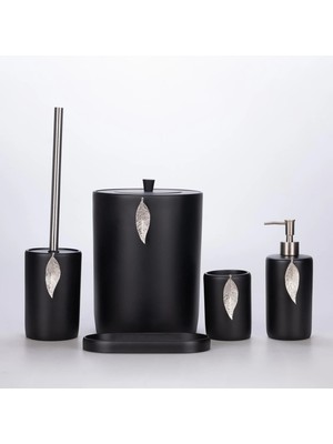 Selim Leaf Banyo Seti Siyah-Gümüş