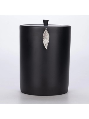 Selim Leaf Çöp Kovası Siyah Gümüş