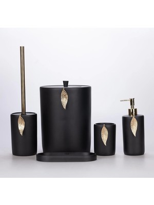Selim Leaf Banyo Seti Siyah-Altın
