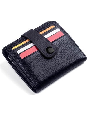 Anı Yüzük Cosmopolit Klasik Erkek Cüzdan Siyah %100 Deri Çıtçıtlı Fonksiyonel Tasarım