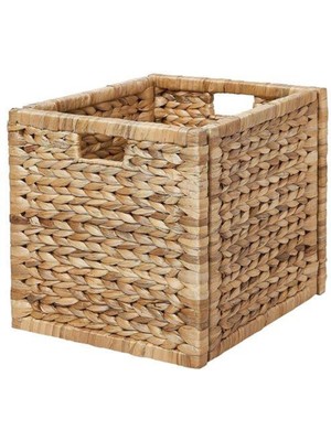 El Örgüsü Su Sümbülü Sepet, Rattan Düzenleme Kutusu 32X34X32 cm