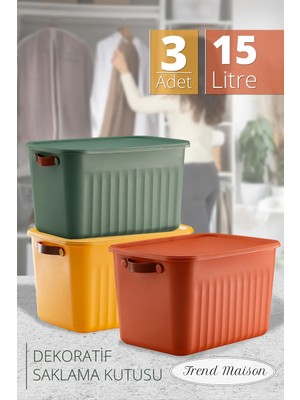 Çok Amaçlı Kapaklı Dekoratif Saklama Kutusu Seti 3'lü