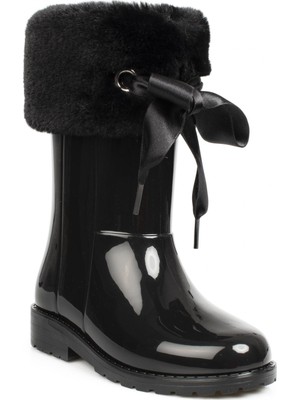 Igor Campera Charol Soft Çocuk Siyah Yağmur Çizmesi Suni Deri Tabanlı Platform Bot