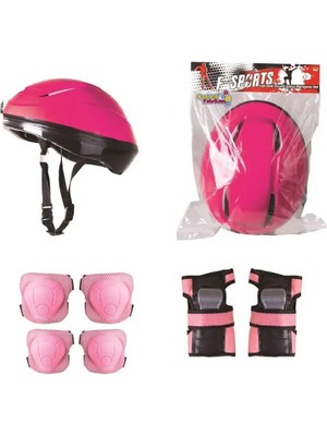 Top Rock Store Pembe Bisiklet ve Scooter Kask Dizlik Dirseklik Seti 3 - 12 Yaş Çocuklar İçin Eğlenceli Koruma