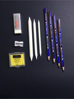 eOfis Faber Castel Dereceli Kalem Seti 2b 4b 6b 8b 5 Parça Hamur Silgi ve Kalemtraş ile Birlikte