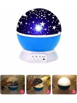 Rivera Tech Rvrthc Yıldızlı Gece Lambası Mor Projeksiyon Görünümlü Masa Lambası Renk Değiştirebilen