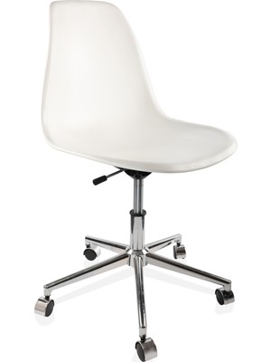 D'orcia Home Dorcia Home Ofis Sandalyesi Ayarlanabilir Yükseklik Ve Tekerlekli Ergonomik Tasarım Beyaz