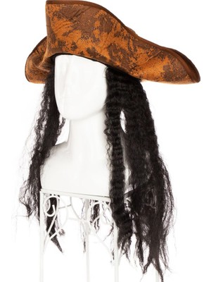 Rivera Tech Rvrstr4 Siyah Saçlı Kaptan Korsan Şapkası