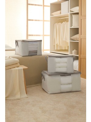 3'lü Pencereli Gri Çizgili Yastık ve Yorgan Seti, Şık ve Konforlu