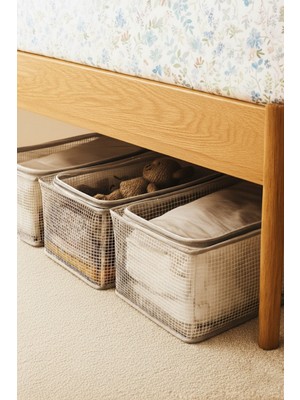 Şeffaf Çelik Çerçeveli Fermuarlı Saklama Kutusu 45X30X20, Organizer Seti