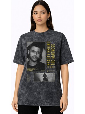 Sevbano The Weeknd Rapper Şarkıcı Baskılı Unisex Oversize Vintage Yıkamalı Tişört