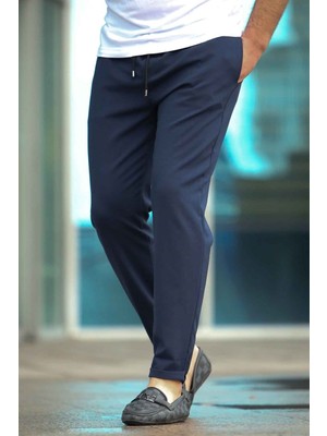 Madmext Lacivert Jogger Pantolon Erkek Dar Kesim Günlük Kullanım İçin %100 Polyester