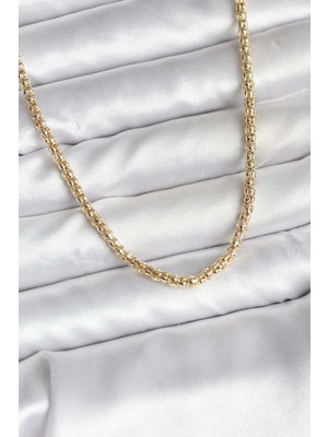 Rivera Tech Rvrstr4 14K Gold Renk Kaplama Boru Zincir Model cm Kadın Kolye - TJ-BKO10740