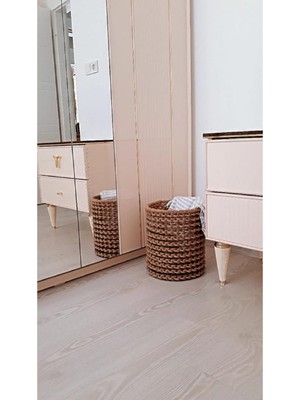 Hasır Tel Dekoratif Sepet, Çamaşır ve Oyuncak Organizer 35 cm