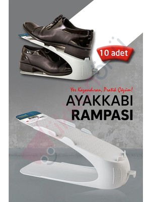10 Adet Beyaz Ayakkabı Rampası, Düzenleyici ve Organizer Seti