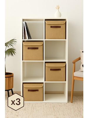 Katlanabilir Jüt Kapaklı Dolap Içi Çamaşır ve Oyuncak Saklama Kutusu