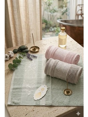  Süper Lüks Miss Bamboo 50X90CM. Ihraç Malı El&yüz 3'lü Havlu Seti %70 Bambu Lifi Içerir