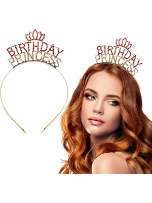 Rivera Tech Rvrstr4 Birthday Princess Kristal Taç – Altın Kaplama