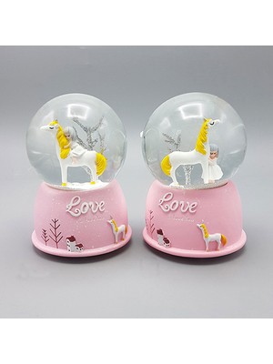 Rivera Tech Rvrstr4 Mini Işıklı Sevimli Atlı Kız Kar Küresi