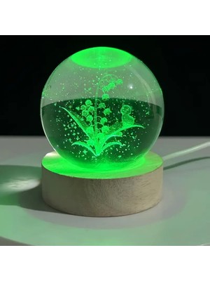 Rivera Tech Rvrstr4 Ahşap Altlıklı Renk Değiştiren USB Li Cam Küre