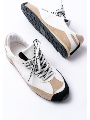 Zerenyus ZRİNRS-02 Premium Beyaz Garni İnce Taban Kadın Sneaker