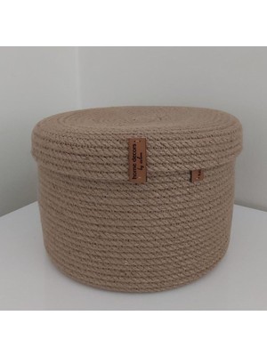 Kapaklı Hasır Sepet, Mutfak ve Banyo Için Şık Düzenleyici 22X13CM