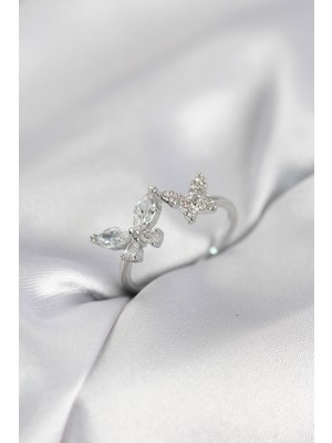 Rivera Tech Rvrstr4 Model Zirkon Taşlı Gümüş Renk Kadın Yüzük - TJ-BYK4077