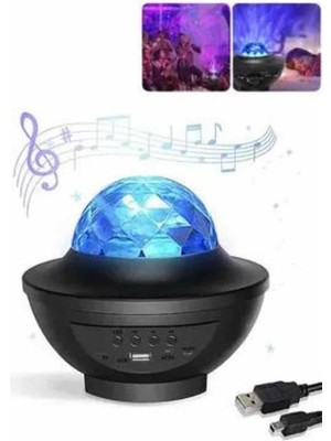 Rivera Tech Rvrhb Masa ve Gece Lambası Renkli Projektör Işıklı Disko Topu Bluetooth Hoparlör