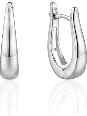 Söğütlü Silver 925 Ayar Gümüş  Küpe Lale Formlu Modern Halka Küpe SGTL13280RODAJ