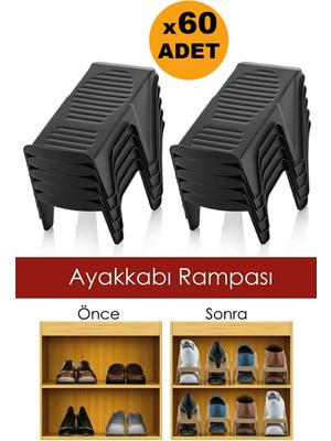 60 Adet Ayakkabı Rampası, Düzenleyici ve Organizer, Dolap Içi Çözüm