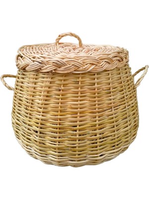 Doğal Hasır Bambu Çok Amaçlı Saklama Sepeti, Pratik ve Şık Organizer